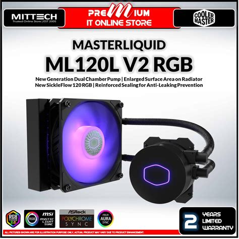 Cooler Master Masterliquid ML120L V2 RGB Liquid Cooler New SickleFlow