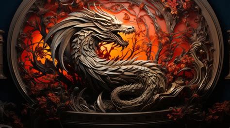 Premium Ai Image A Sculpture Of A Dragon