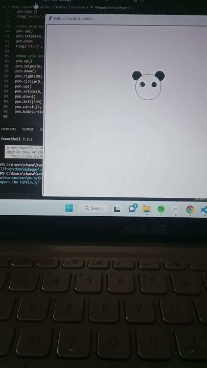 Panda Using Python Turtle Coding Python Youtubeshort Youtube Youtube