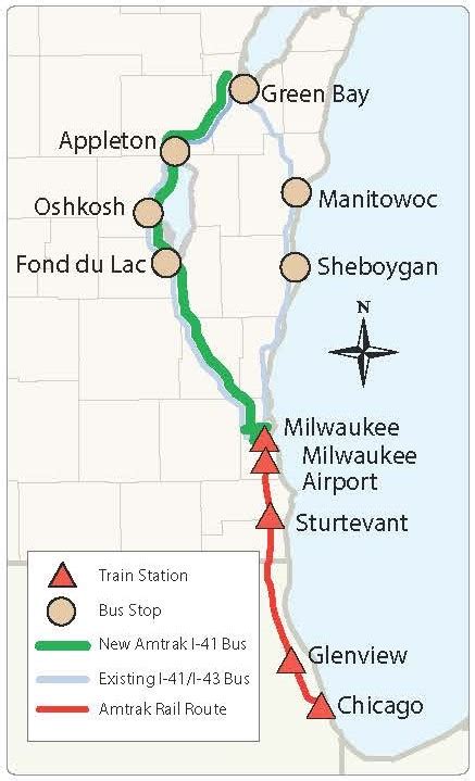 New Green Bay-Milwaukee Amtrak bus service - Amtrak Media