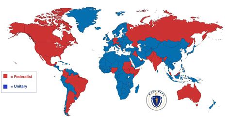 Federalist Countries versus Unitary Countries : r/MapPorn