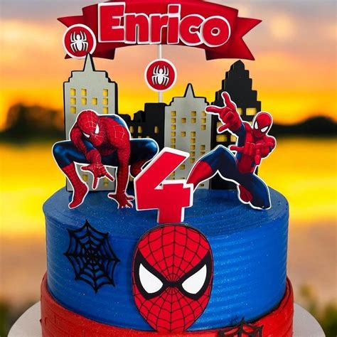 Spiderman Birthday Cake Toppers Etsy