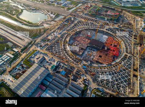 An Aerial View Of The Huai An East Railway Station Under Construction