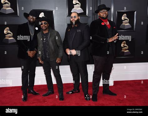 Anthony Hamilton & The Hamiltones arrive at the 60th annual Grammy Awards at Madison Square ...