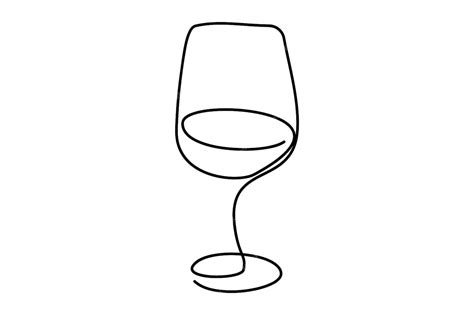 Premium Vector Glass Of Wine In Continuous Line Art Drawing Style Minimalist Black Line Sketch