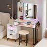 Everly Quinn Jahsun Makeup Vanity With LED Light Reviews Wayfair