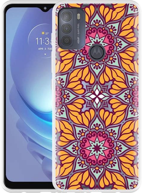 Hoesje Geschikt Voor Motorola Moto G50 Sterbloem Mandala Bol