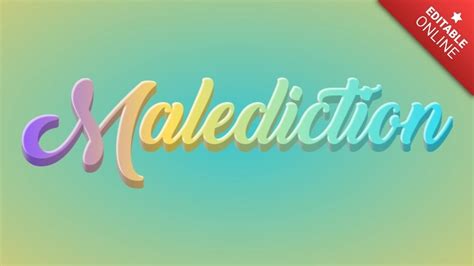 Malédiction 3D Text Pastell Mehrfarbig Texteffekt Generator