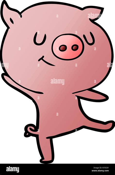 happy cartoon pig Stock Vector Image & Art - Alamy