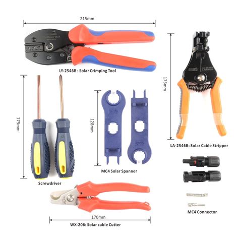 IWISS MC4 Crimping Tool Kit with Wire Cable Cutter, Stripper, MC4 ...