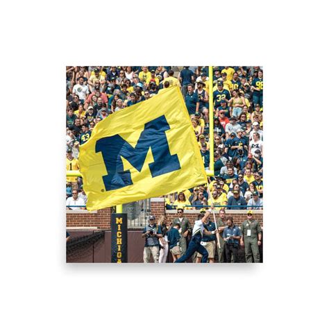 University of Michigan Football Flag Print - Etsy