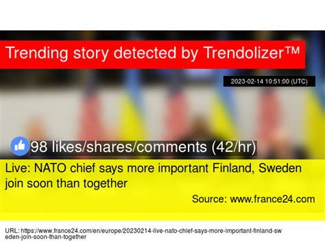 Trending NATO News On Twitter Live NATO Chief Says More Important