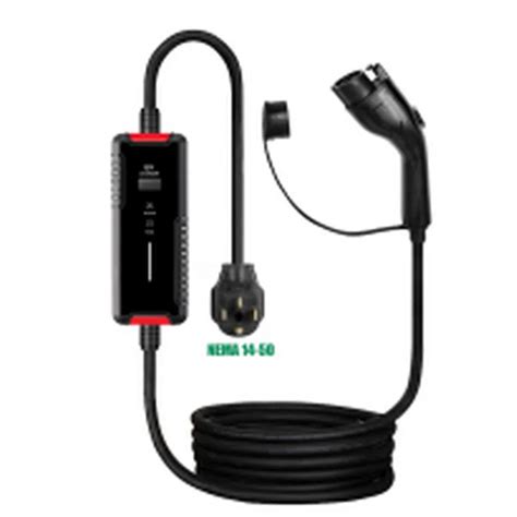 Level 2 Portable Ev Charger 240v 40a Electric Car Charger With 25ft Charging Cable Plug In Ev