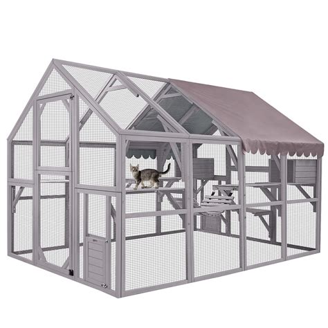 Wiawg 43 Large Wooden Outdoor Cat House Cat Run Enclosure 59 Off