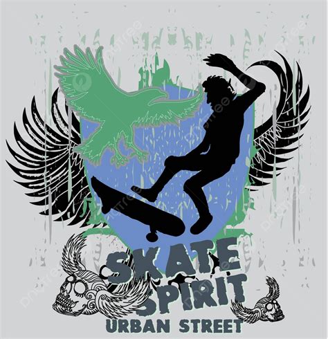 Espírito De Skate Urbano Arte Vetorial Esporte De Homens Jovens Vetor