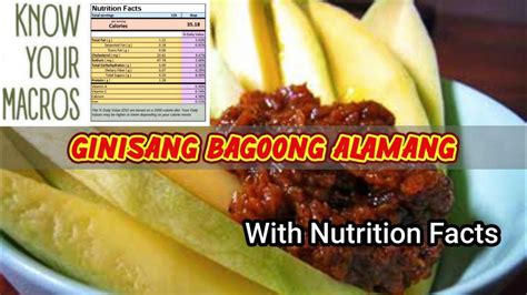 Ginisang Bagoong Alamang Ilang Calories Ang Bagoong Alamang Pinoy