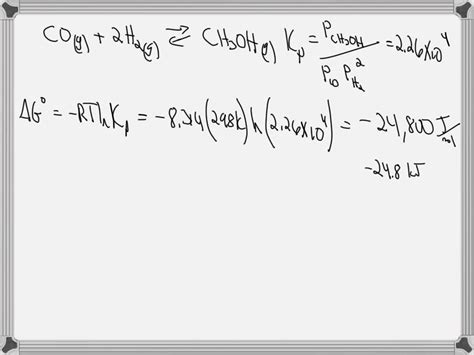 Solved Consider The Following Reaction Cog2h2g⇌ch3ohg Kp226×