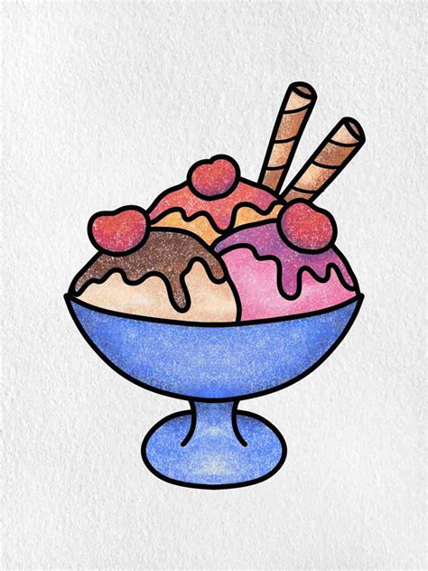 Ice Cream Sundae Drawing - HelloArtsy