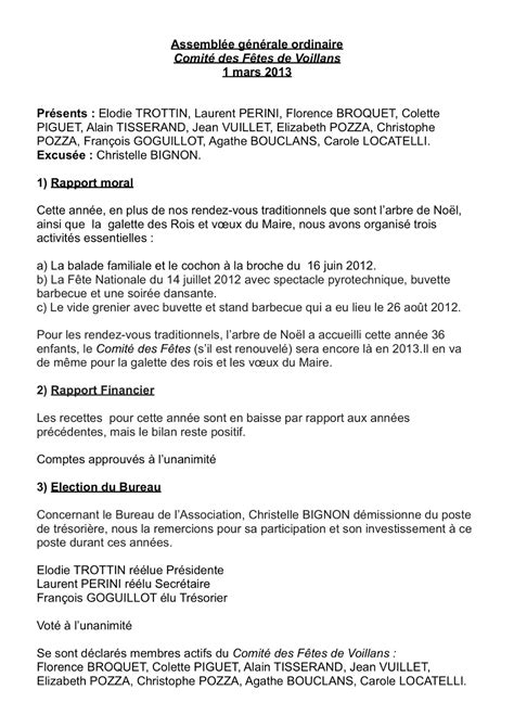 Voillans village du Doubs site officiel Compte Rendu Comité des Fêtes