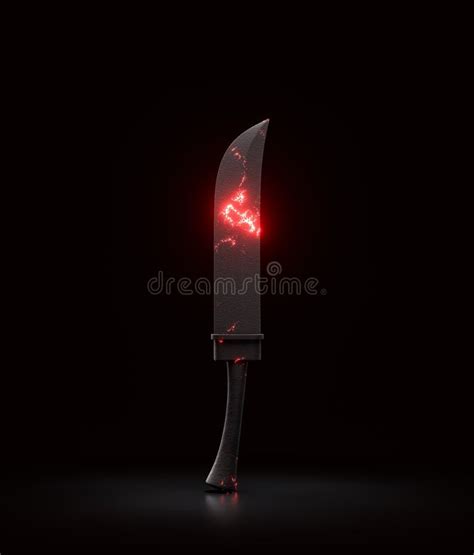 Burning Knife Combat Weapon Blade Military And Hunting Dagger Medieval Weapon 3d Rendering