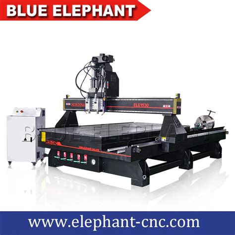 Blue Elephant Pneumatic System Double Spindle 1530 4 Axis Cnc Router