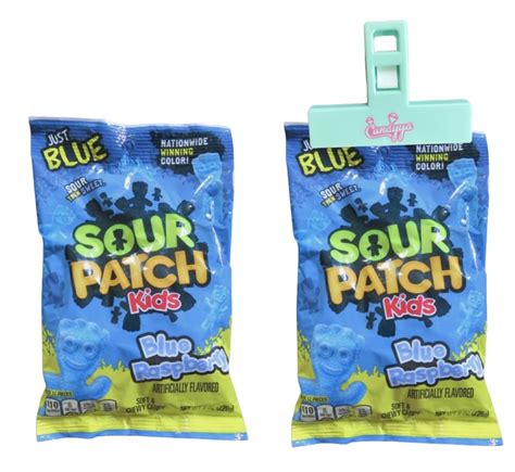 Sour Blue Raspberry Gummies 8 Oz Bundle With Candyya Bag Clip Limited Edition Just Blue 2 Pack