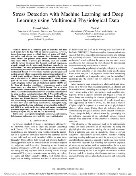 Pdf Stress Detection With Machine Learning And Deep Learning Using Multimodal Physiological Data