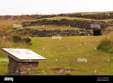 Wideford Hill Neolithic Chambered Cairn Showing The Entrance And