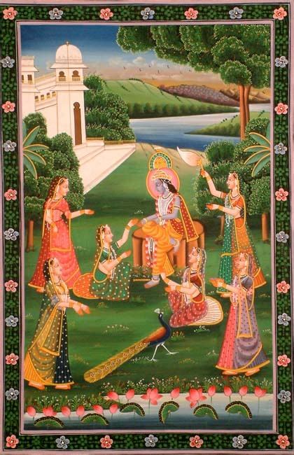 Krishna With Gopis Exotic India Art