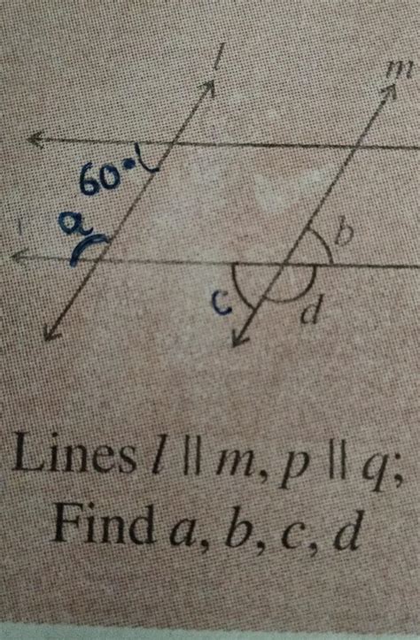 Lines L Parallel M Line P Parallel Q Find Angles A B C D Brainly In