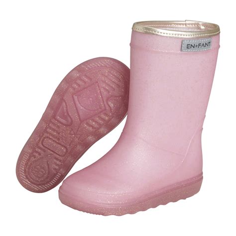 Enfant Rain Boots Glitter Lilas Laarzen Regenlaarzen Zonder Wol Roze Glitter Minipop