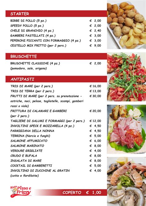 Carte Et Menus Rist Pizza Friggy Bisceglie Thefork