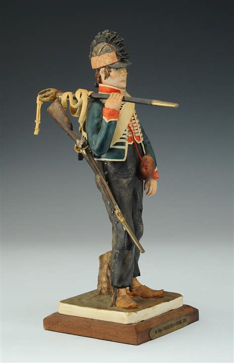 BERNARD BELLUC FIGURINE EN PORCELAINE CHASSEUR À CHEVAL DU 1er