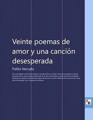 Calaméo Veinte poemas de Amor y una Canción desesperada