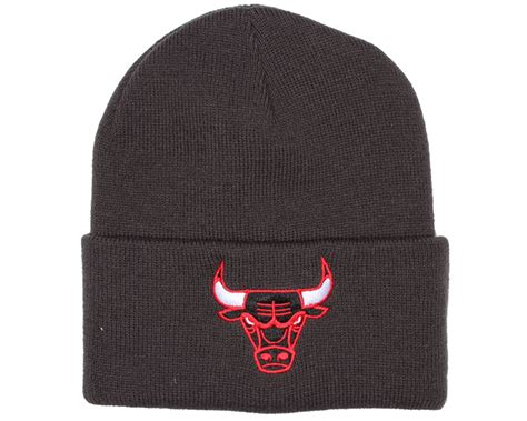 Chicago Bulls Charcoal Logo Beanie Mitchell And Ness Pipot Hatstorefi