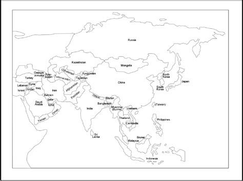 Mapa de Asia Político Mapa Continente Asiático 2025