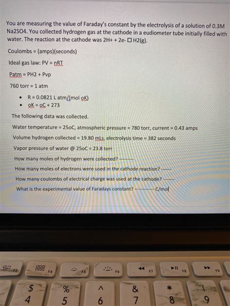 Solved You are measuring the value of Faraday's constant by | Chegg.com