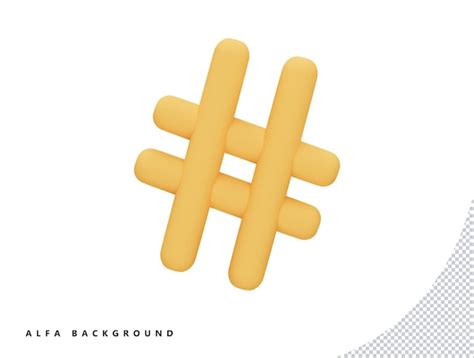 Premium Psd Hashtag Mark With D Vector Icon Cartoon Minimal Style