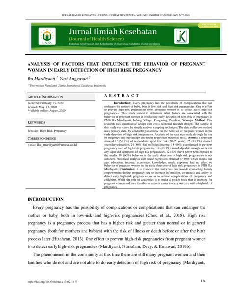 Pdf Analisis Faktor Faktor Yang Mempengaruhi Perilaku Ibu Hamil Dalam