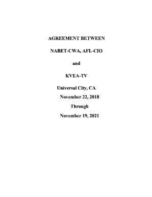 Fillable Online Agreement Between Nabet Cwa Afl Cio And Fax Email