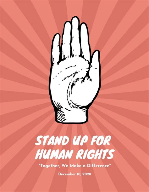 Brown Modern Illustration Stand Up For Human Rights Poster Venngage