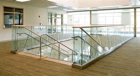 Base Shoe Commercial Glass Railing For Office Staircase To Fit Railing