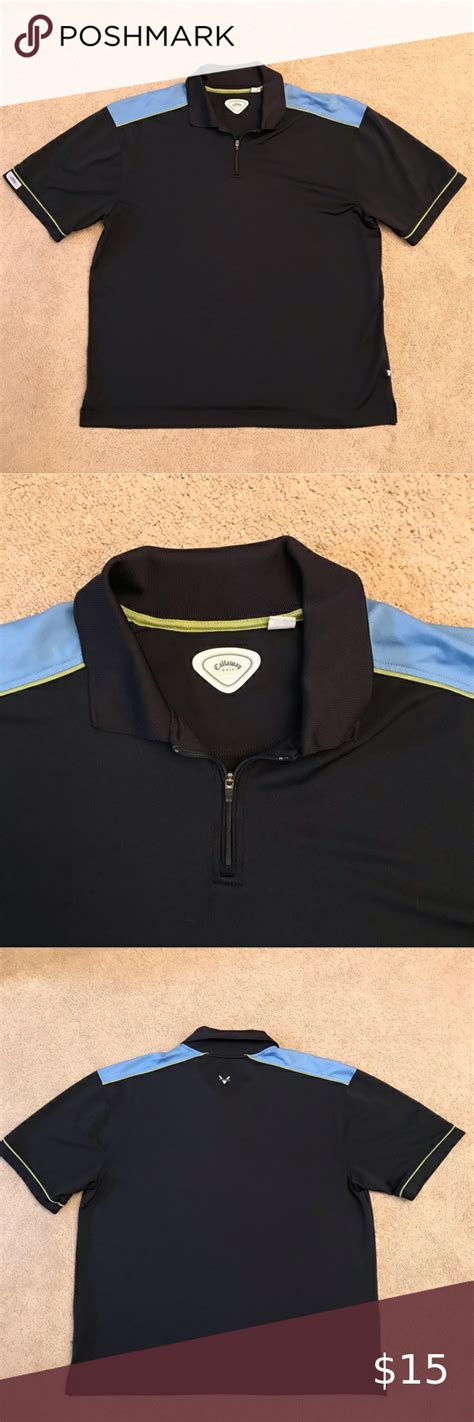 Callaway Golf Shirt X Series Mens Size Xl Black Blue Short Sleeve Polo