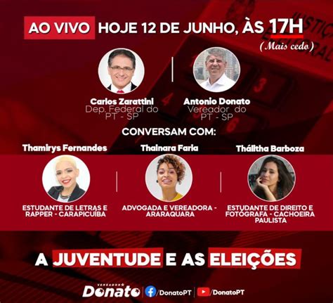 Livedopt “a Juventude E As Eleições” Com O Vereador Antônio Donato