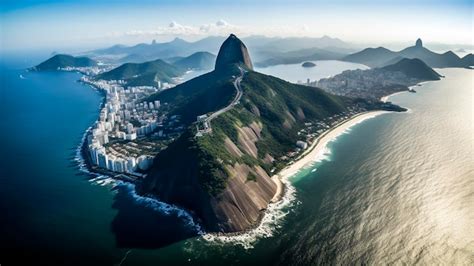 Premium AI Image | Aerial view of beautiful coastline of Rio de Janeiro RJ Brazil