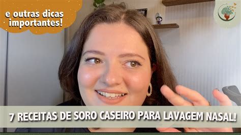 7 receitas para soro fisiológico caseiro na lavagem nasal YouTube