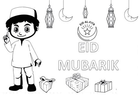 Coloriage Aïd Moubarak 3 télécharger et imprimer gratuit sur