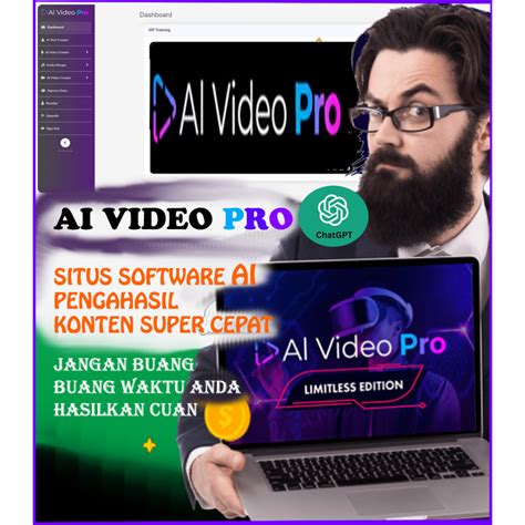 Jual AI VIDEO PRO Software Pembuat Konten Video Menggunakan ChatGPT