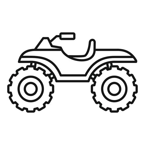 Hunter Quad Bike Icon Outline Style Vector Art At Vecteezy