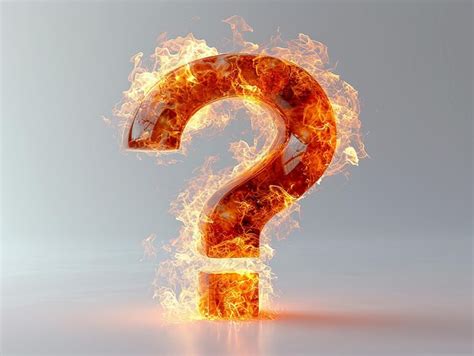 Premium Photo Fiery Burning Question Mark On A Light Background